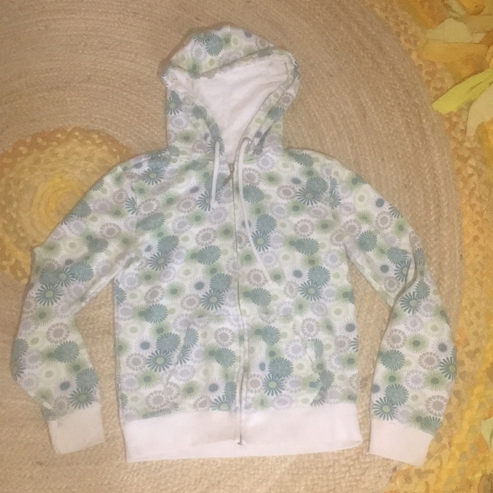 Aeropostale zip up star burst floral hoodie